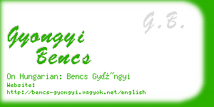 gyongyi bencs business card